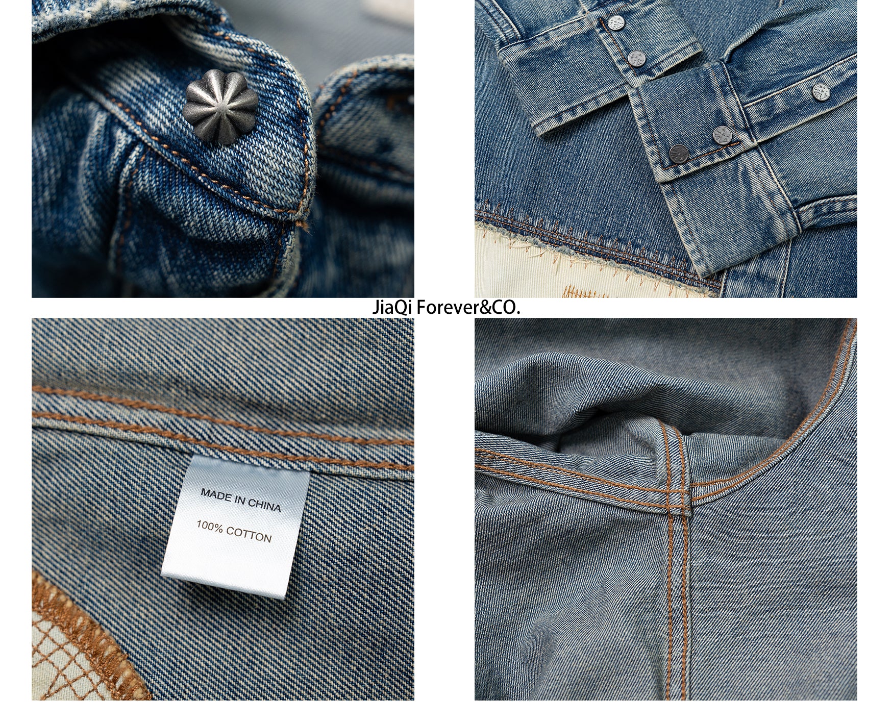 JiaQi Forever Roadrunner Premium Embroidery Distressed Denim Shirt