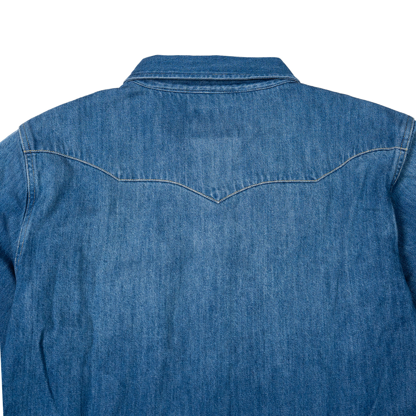 JiaQi Forever 10oz Heavy Washed Hand - Rubbed Cat's Whiskers Denim Shirt