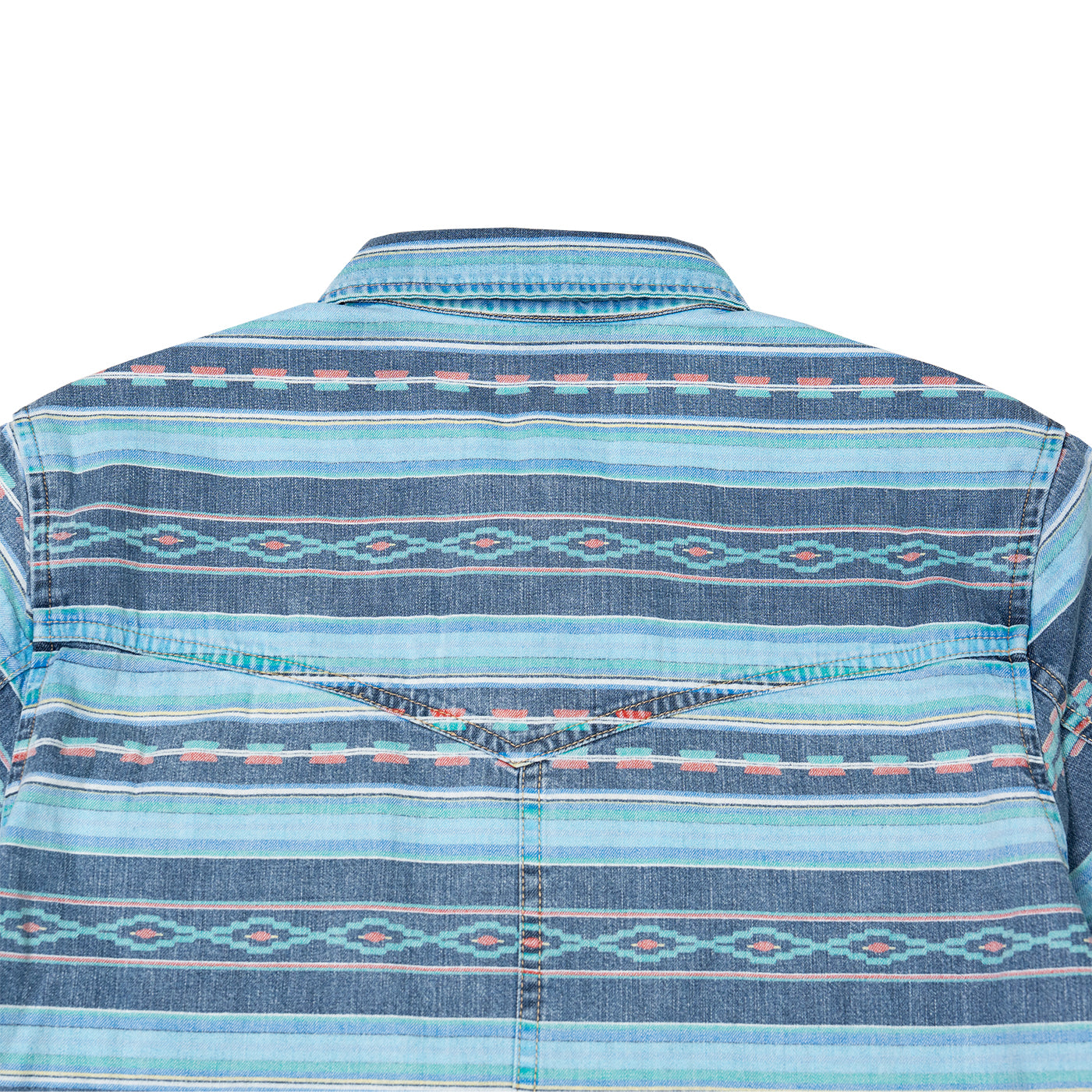 JiaQi Forever Cultural Discharge Print Denim Shirt Jacket