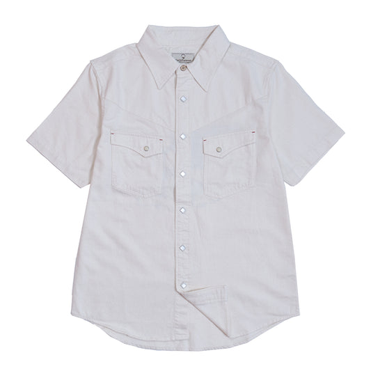 JiaQi Forever Premium Embroidery Raw Cotton Denim Short-Sleeve Shirt