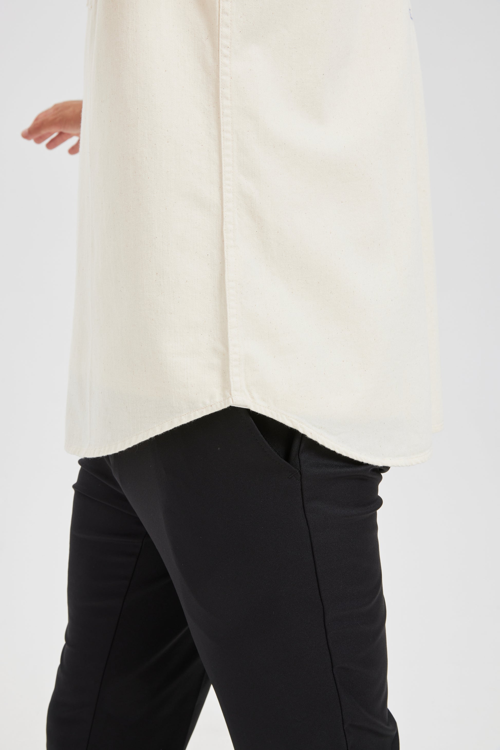 JiaQi Forever Premium Embroidery Raw Cotton Denim Short-Sleeve Shirt