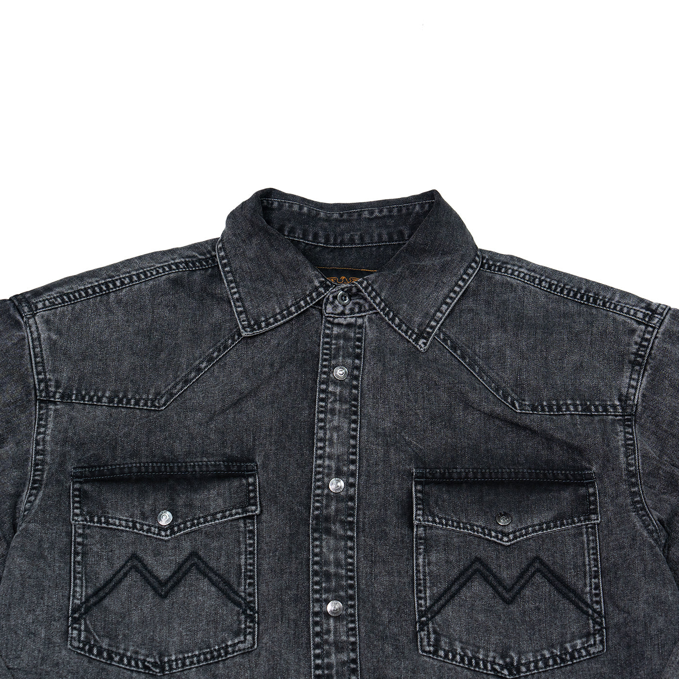 JiaQi Forever 8oz Vintage - Style Snowflake Washed Distressed Denim Shirt