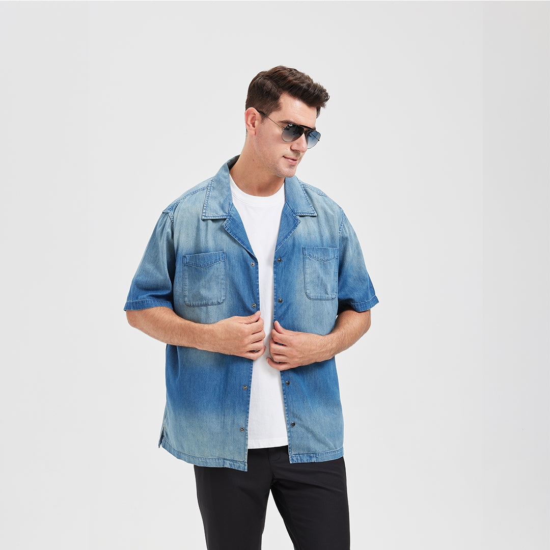 JiaQi Forever Camp Collar Casual Short - Sleeve Shirt