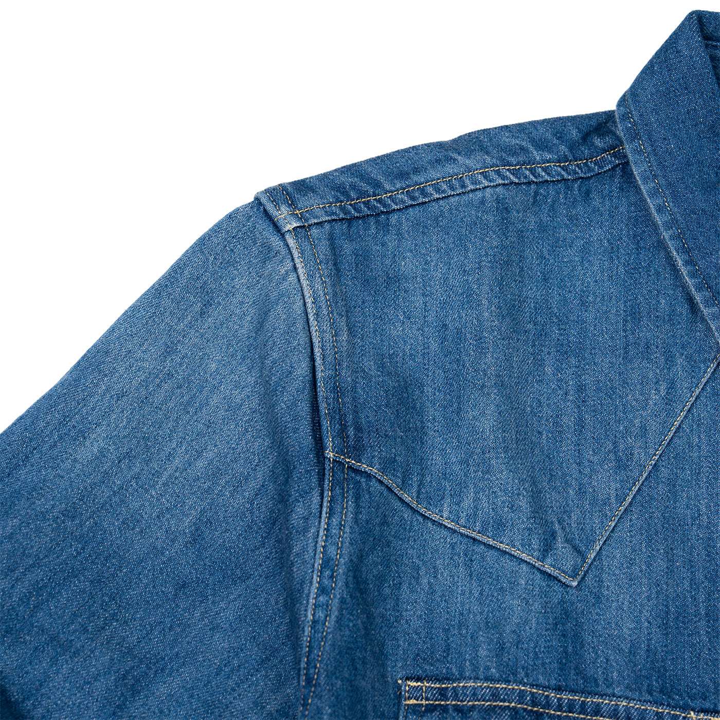 JiaQi Forever 10oz Heavy Washed Hand - Rubbed Cat's Whiskers Denim Shirt