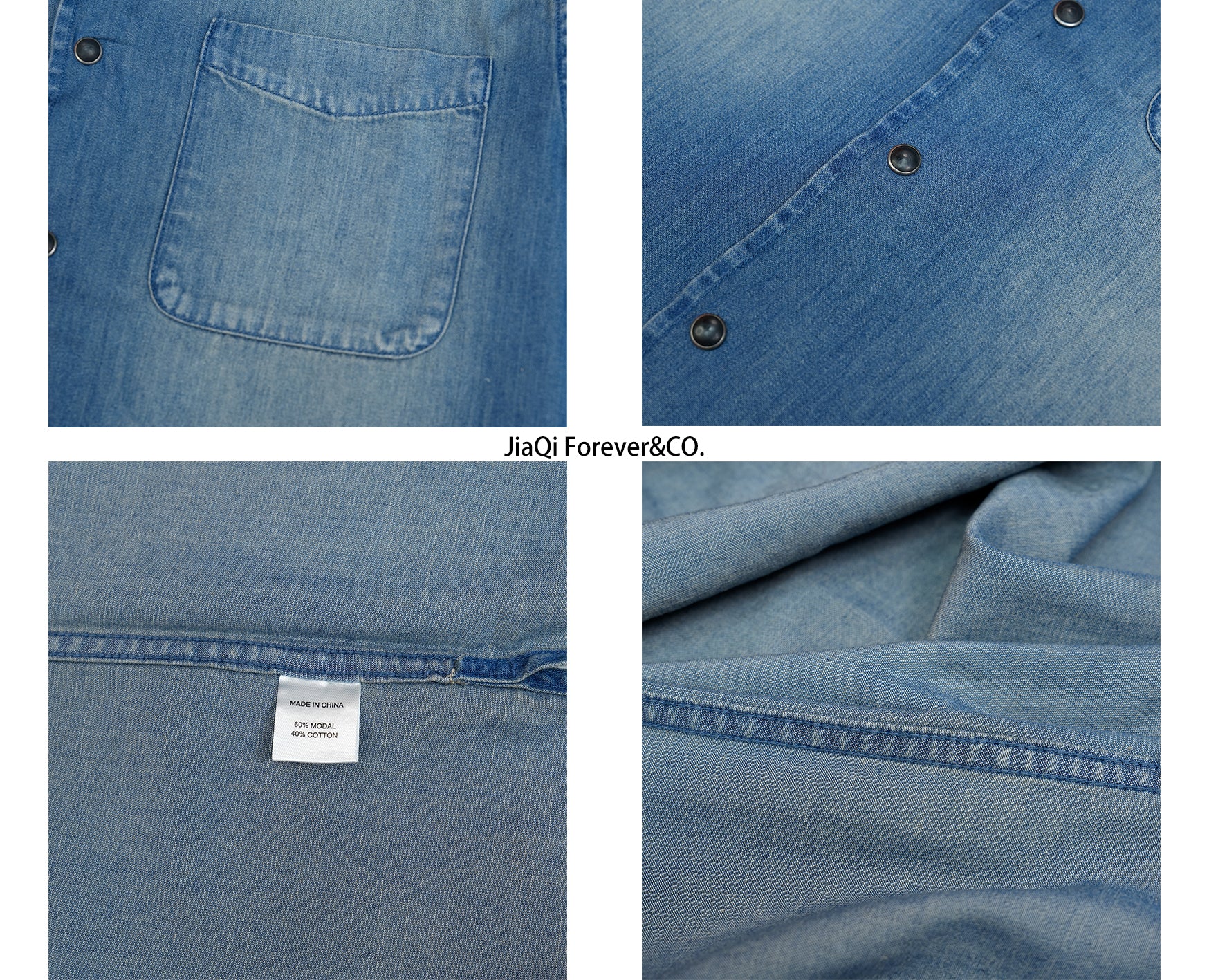 JiaQi Forever Camp Collar Casual Short - Sleeve Shirt