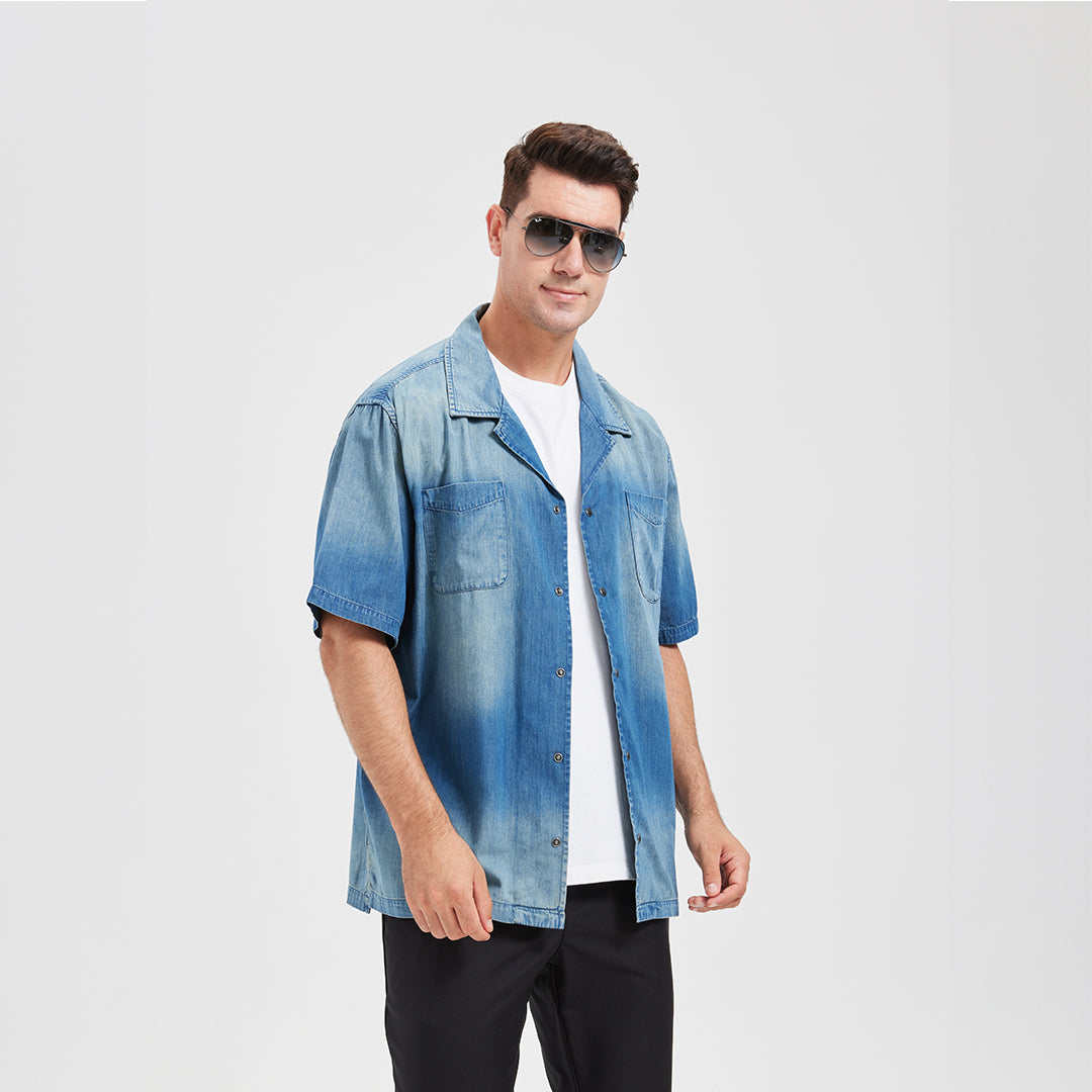 JiaQi Forever Camp Collar Casual Short - Sleeve Shirt