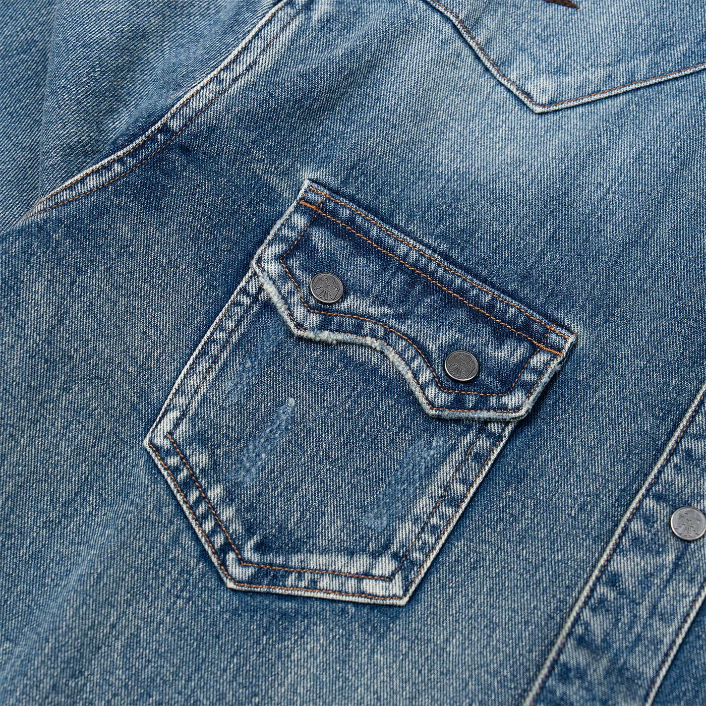 JiaQi Forever Roadrunner Premium Embroidery Distressed Denim Shirt