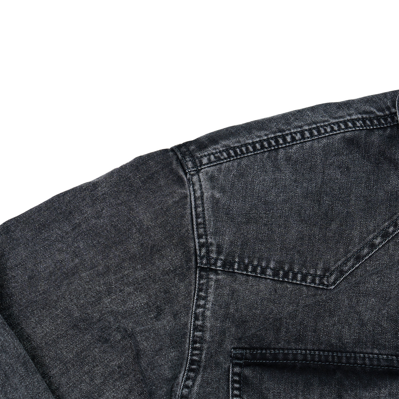 JiaQi Forever 8oz Vintage - Style Snowflake Washed Distressed Denim Shirt