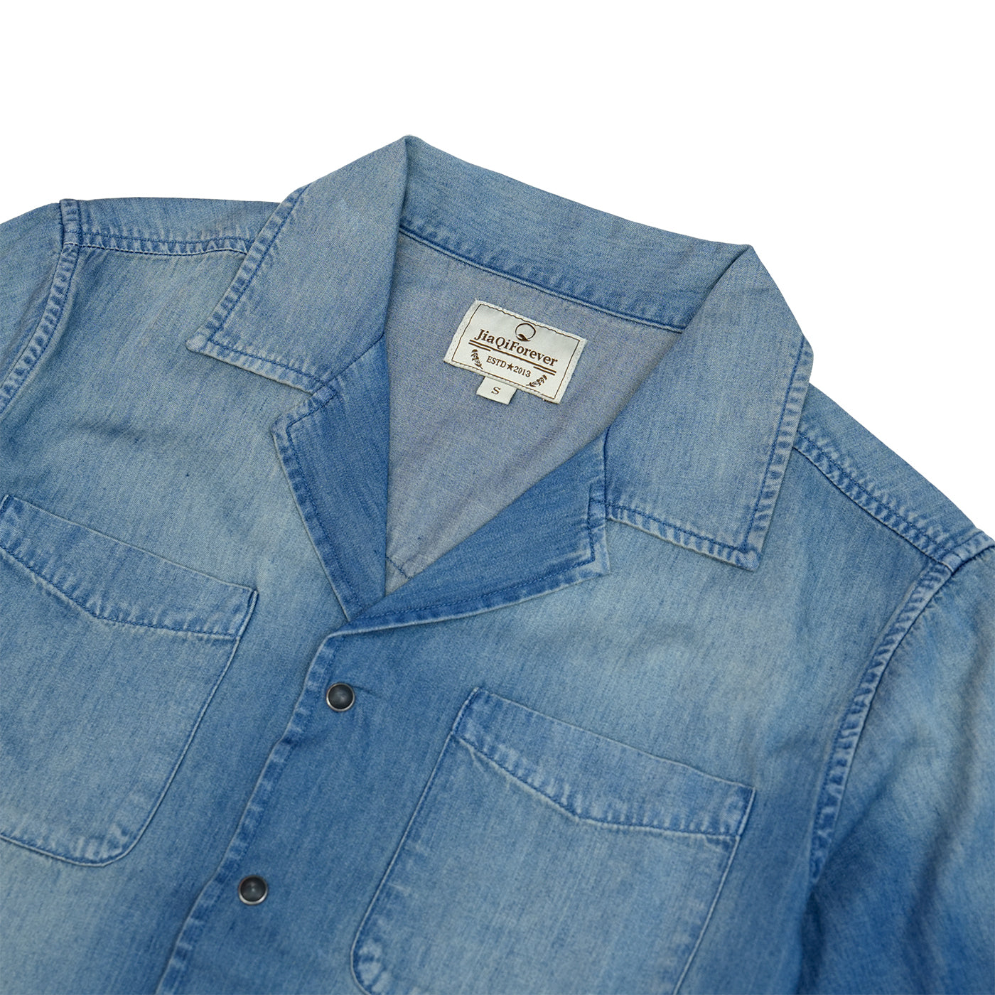 JiaQi Forever Camp Collar Casual Short - Sleeve Shirt
