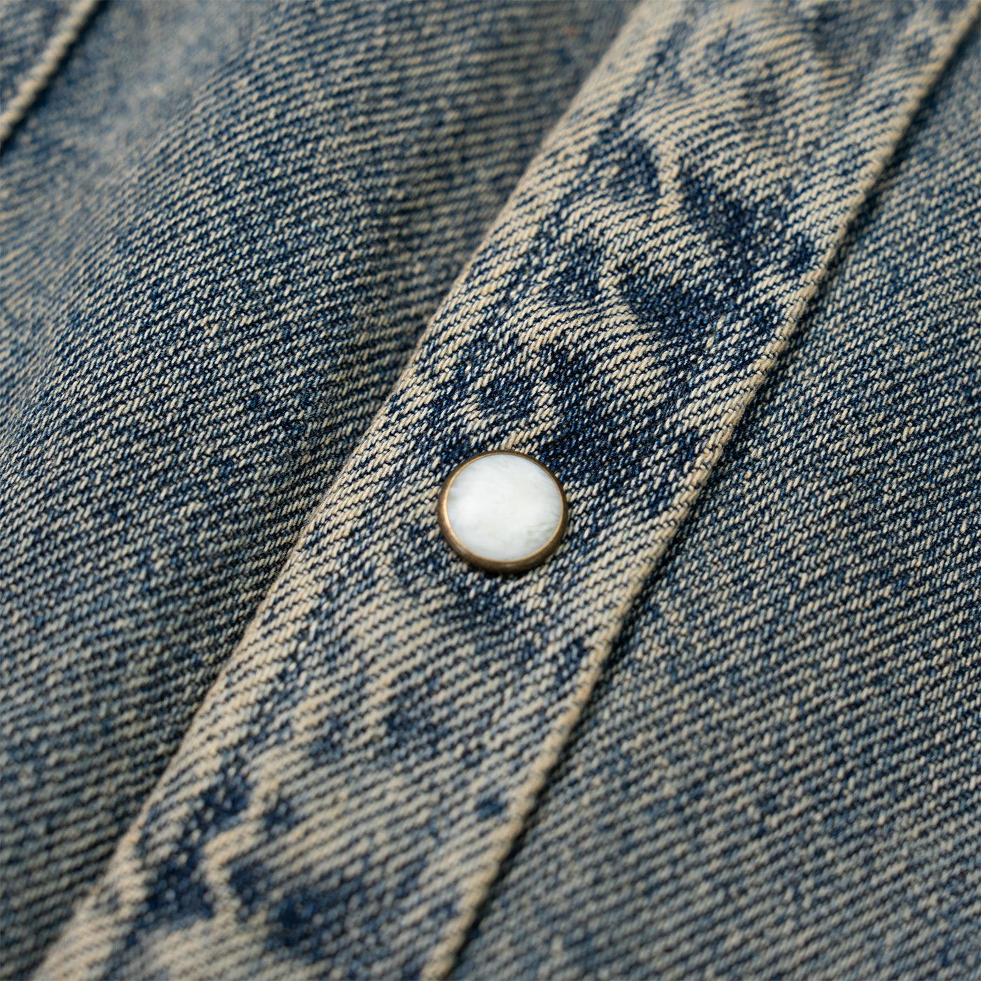 JiaQi Forever Premium Embroidery Vintage Heavy Washed Denim Shirt