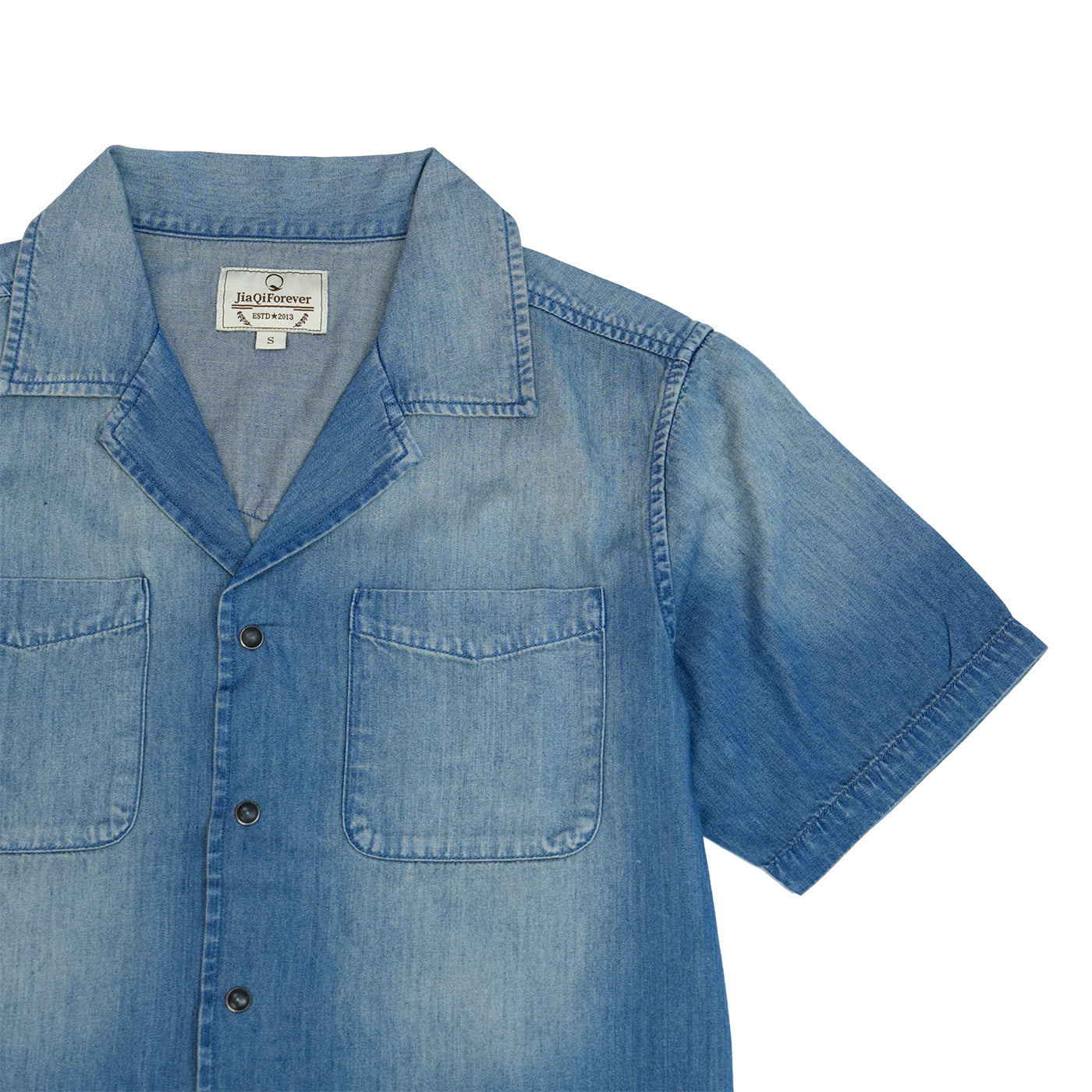 JiaQi Forever Camp Collar Casual Short - Sleeve Shirt