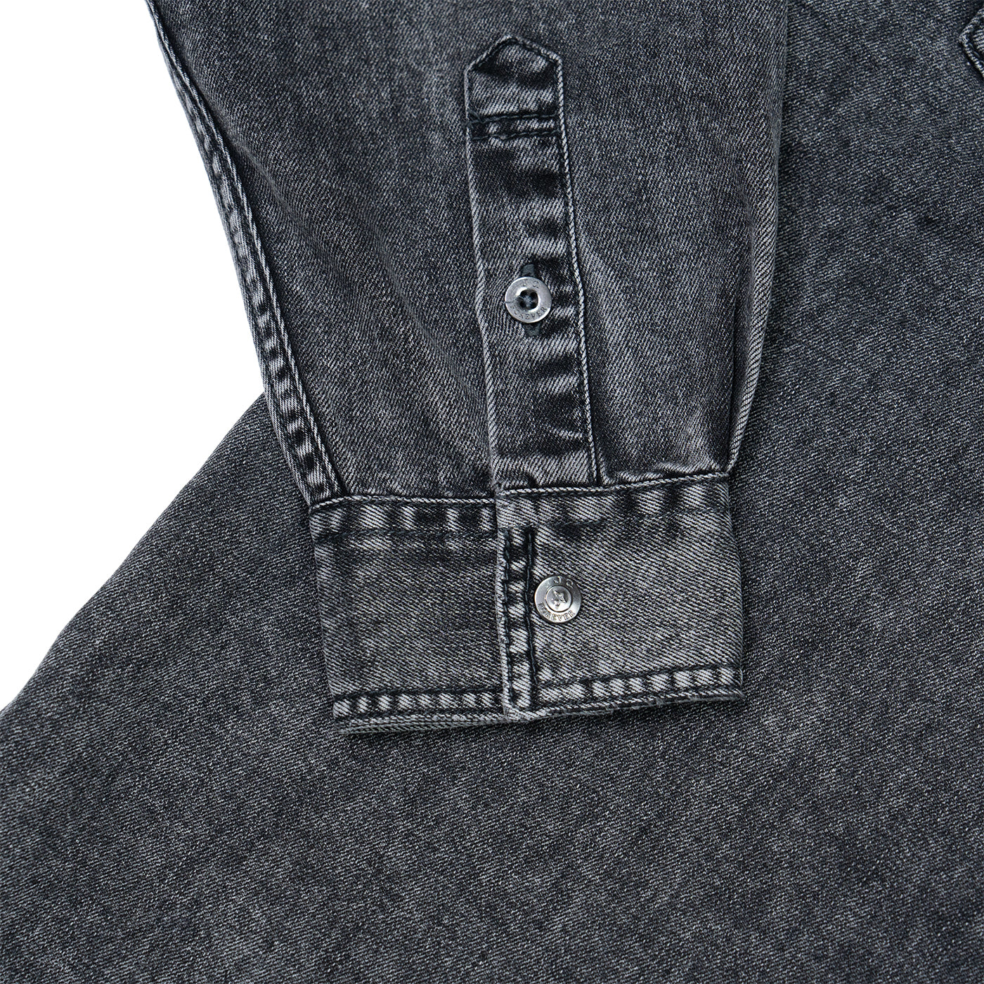 JiaQi Forever 8oz Vintage - Style Snowflake Washed Distressed Denim Shirt