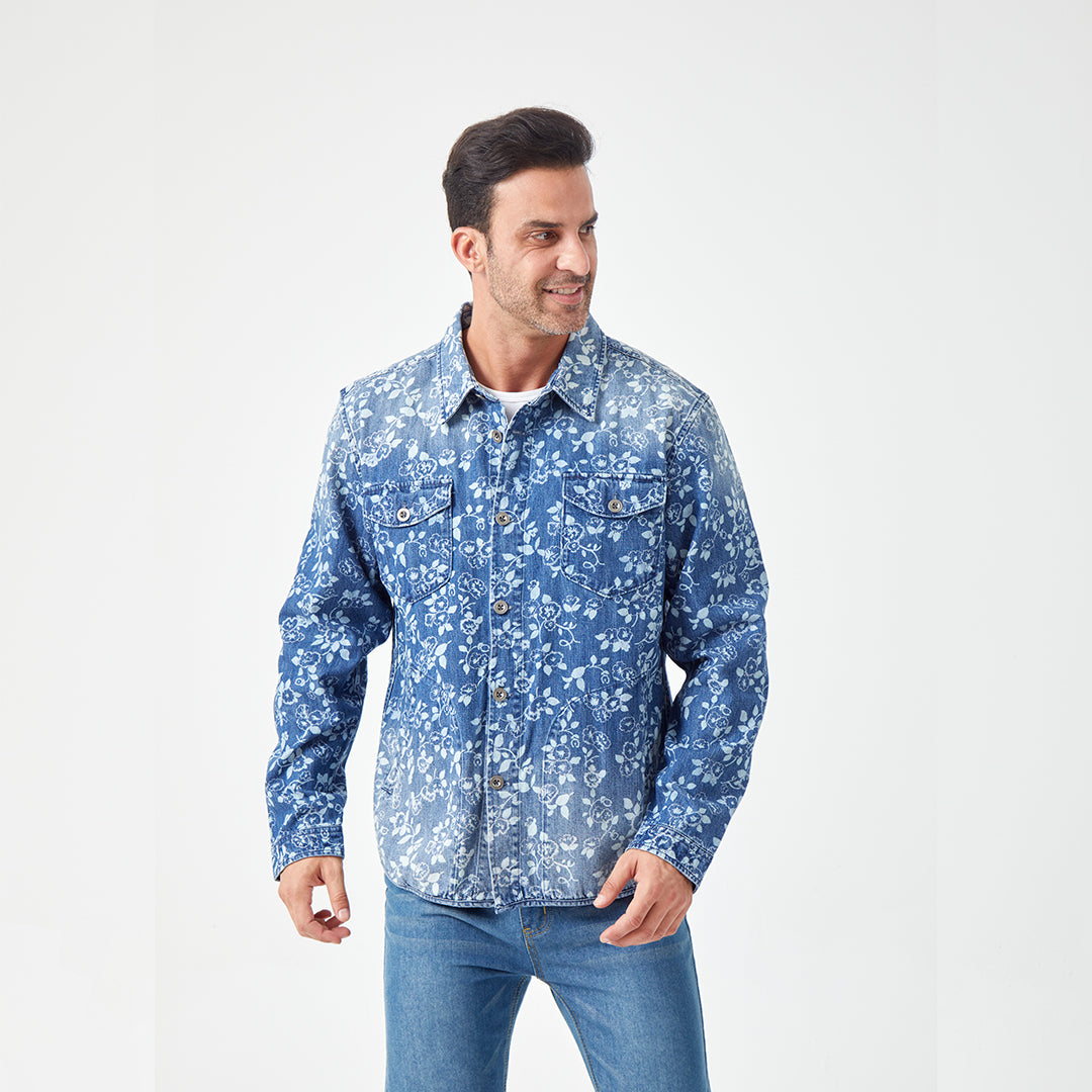 JiaQi Forever Botanical Floral Garment Discharge Print Jacket