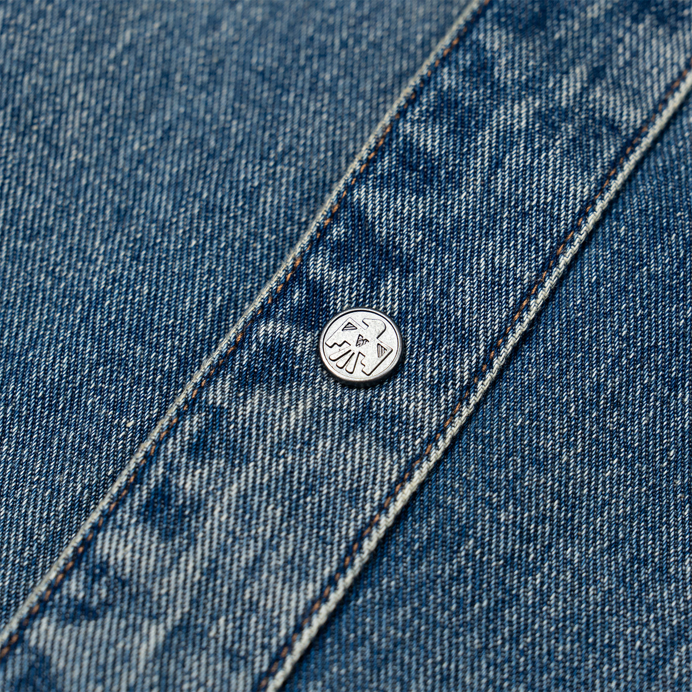 JiaQi Forever Roadrunner Premium Embroidery Distressed Denim Shirt