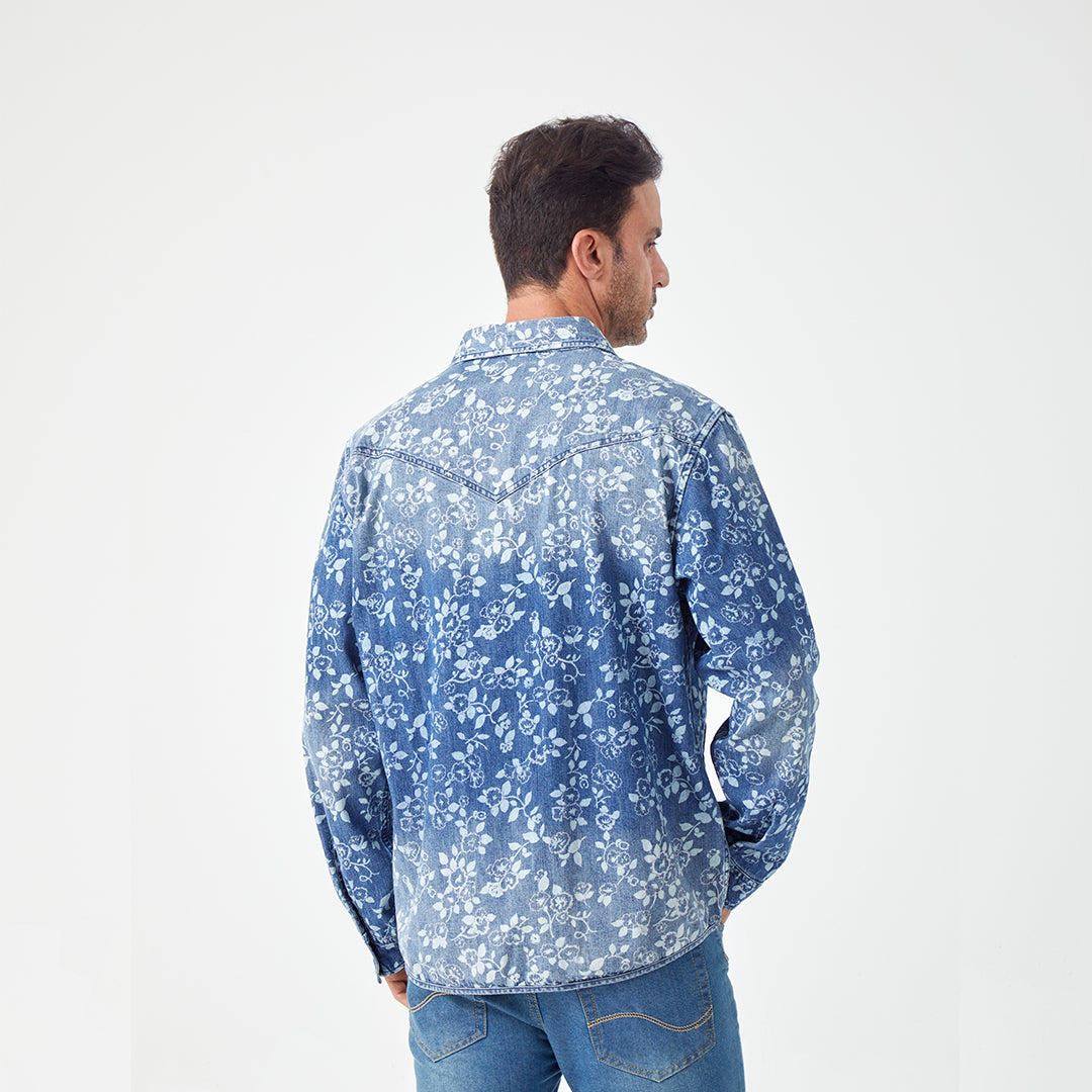 JiaQi Forever Botanical Floral Garment Discharge Print Jacket