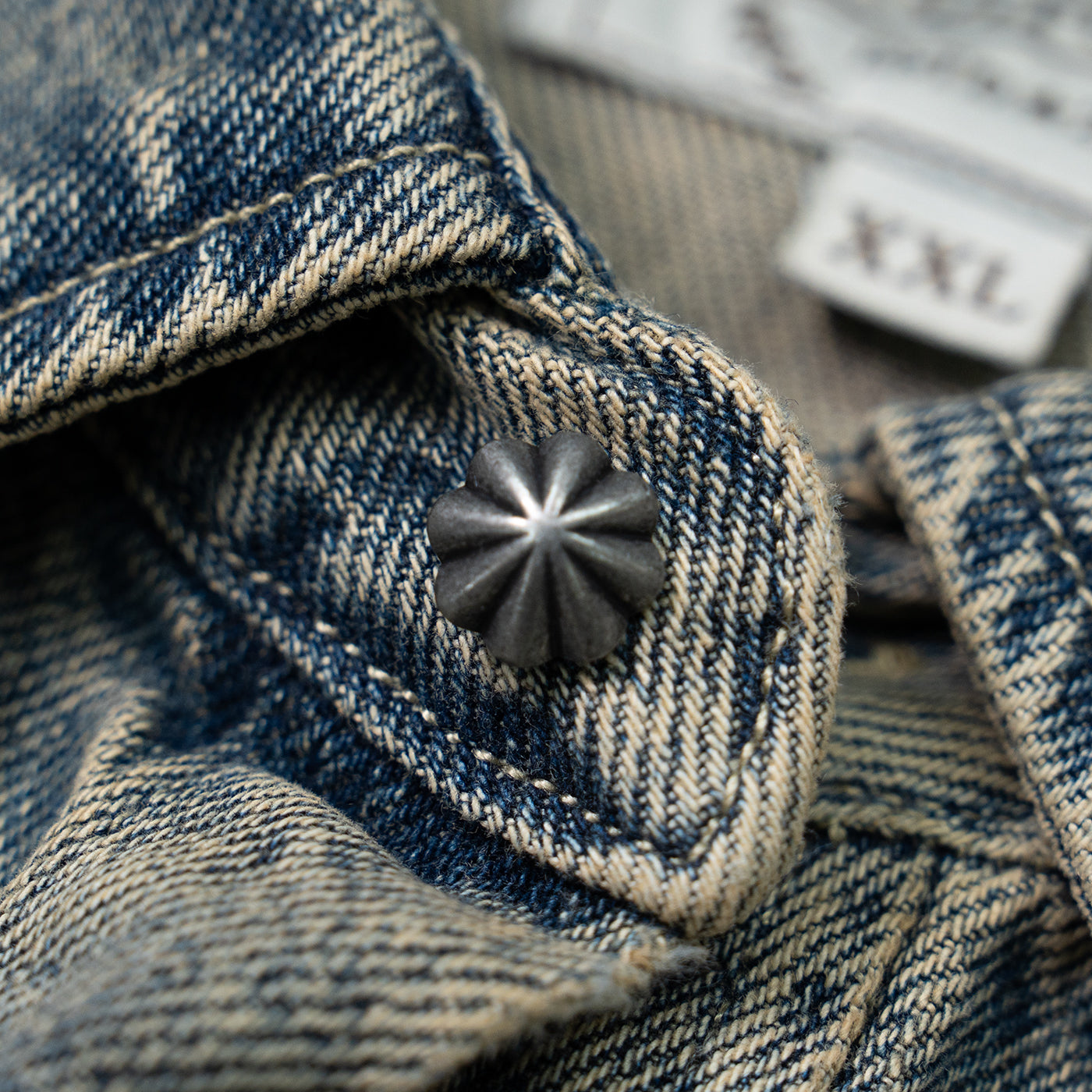 JiaQi Forever Premium Embroidery Vintage Heavy Washed Denim Shirt