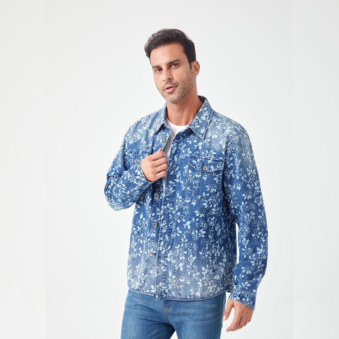 JiaQi Forever Botanical Floral Garment Discharge Print Jacket