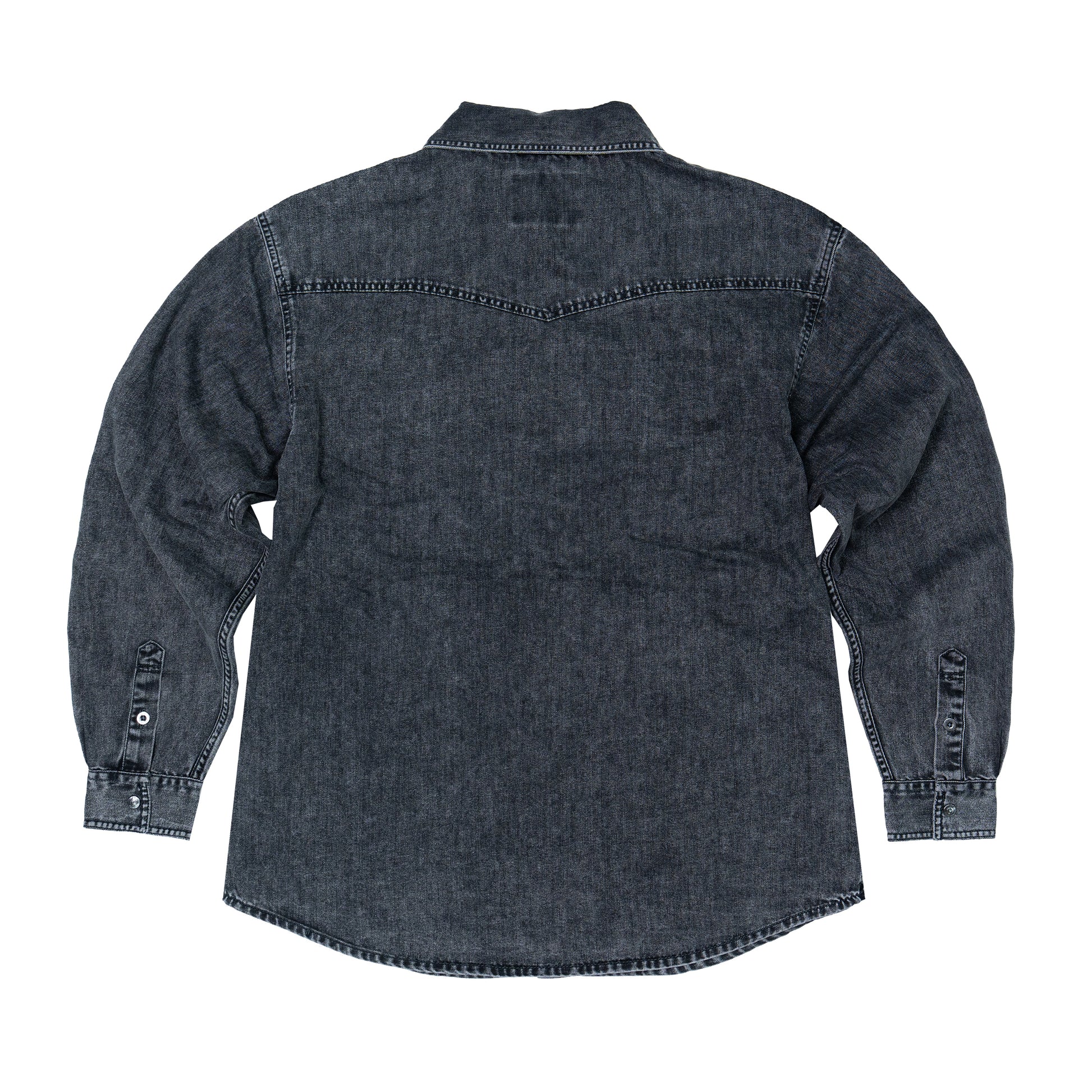 JiaQi Forever 8oz Vintage - Style Snowflake Washed Distressed Denim Shirt