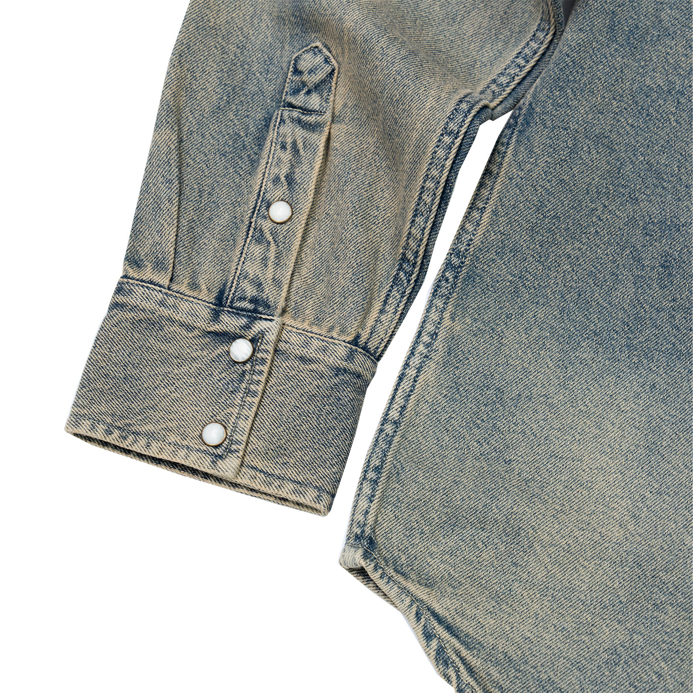 JiaQi Forever Premium Embroidery Vintage Heavy Washed Denim Shirt