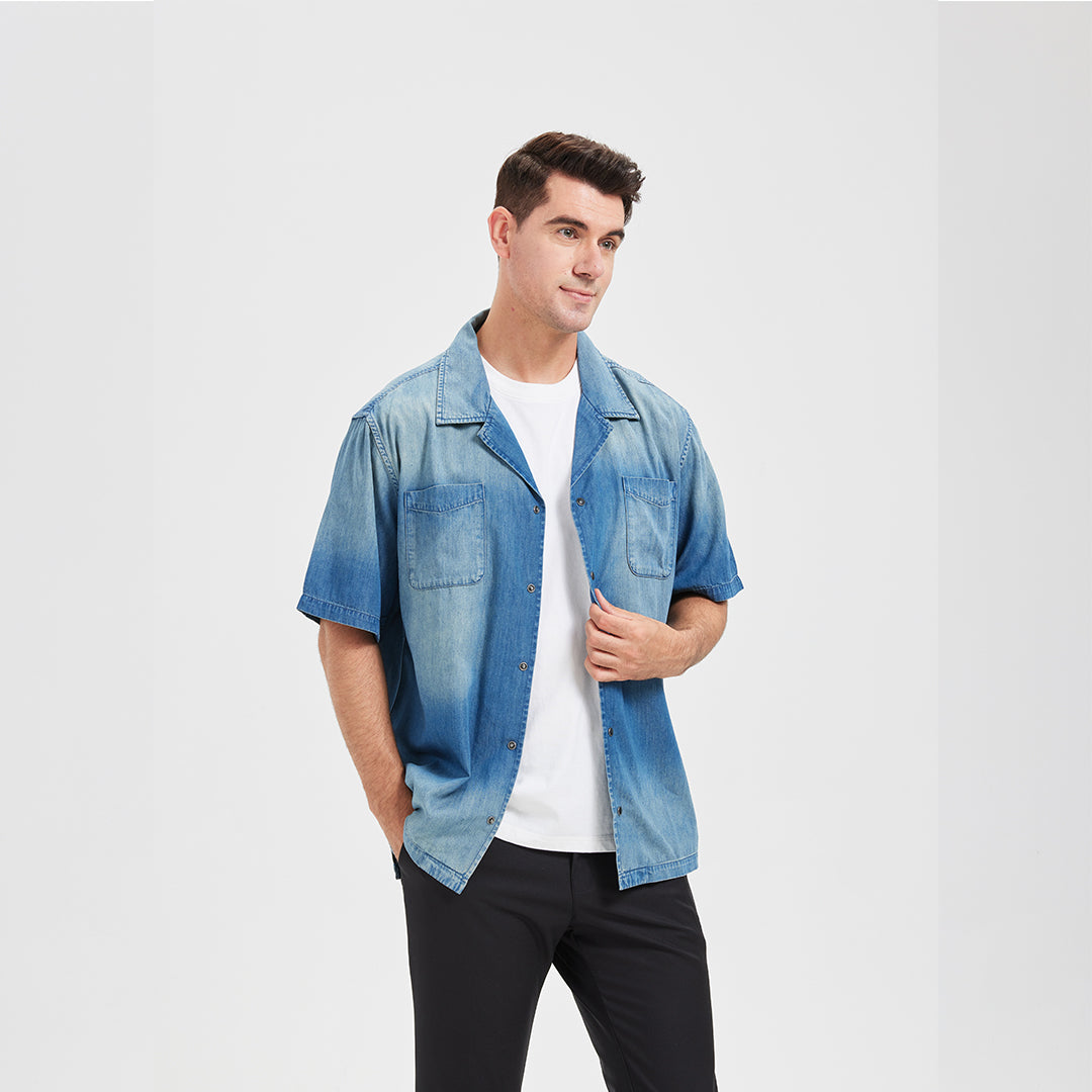 JiaQi Forever Camp Collar Casual Short - Sleeve Shirt