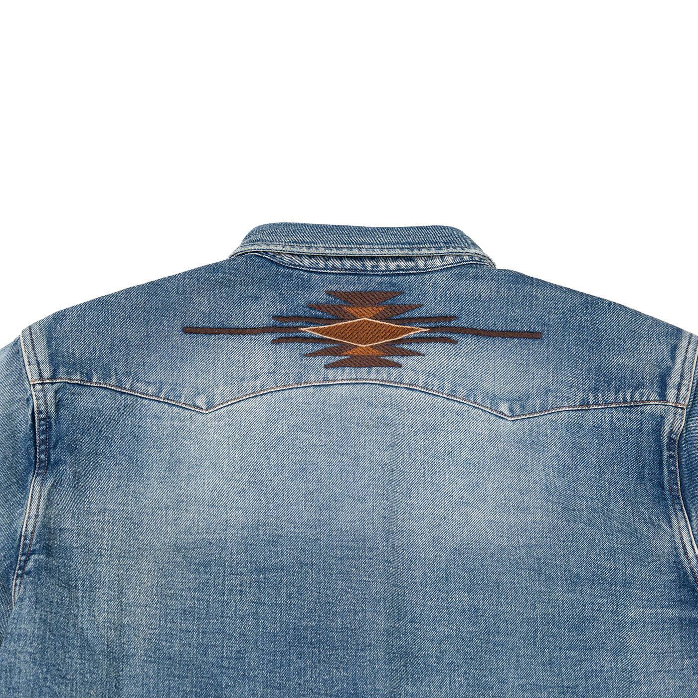 JiaQi Forever Roadrunner Premium Embroidery Distressed Denim Shirt