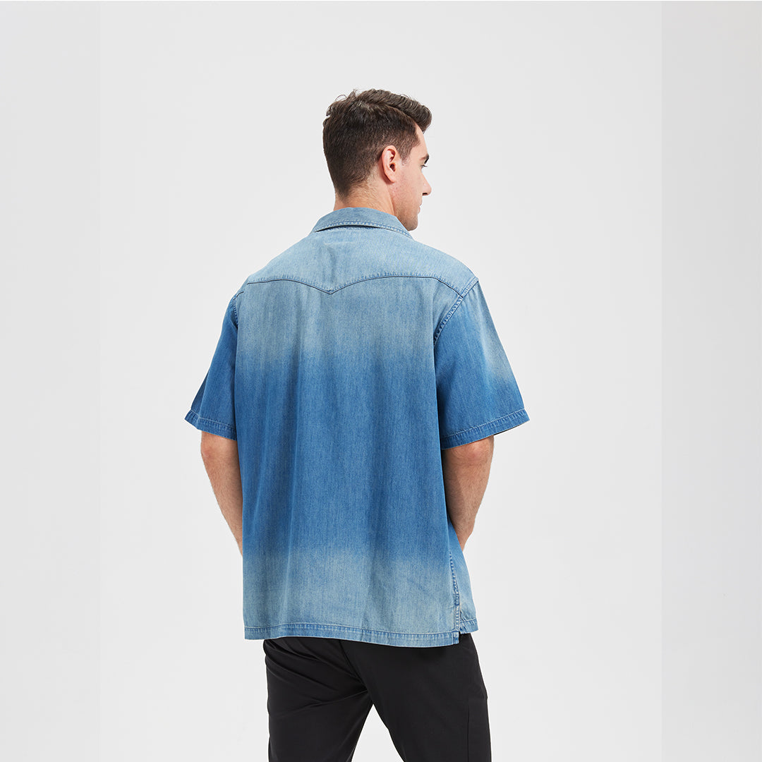 JiaQi Forever Camp Collar Casual Short - Sleeve Shirt