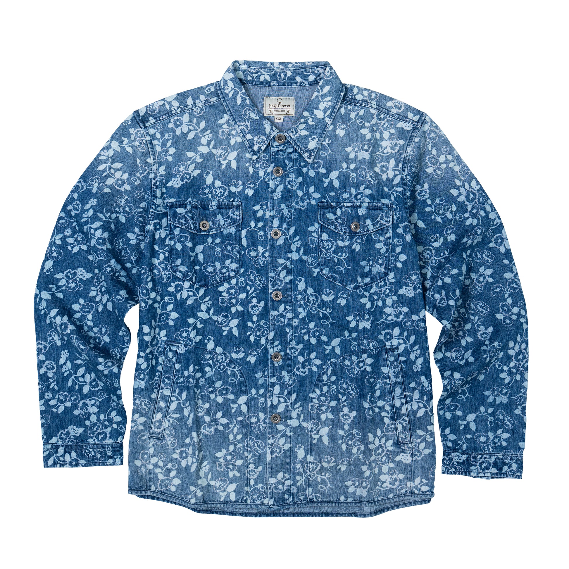 JiaQi Forever Botanical Floral Garment Discharge Print Jacket