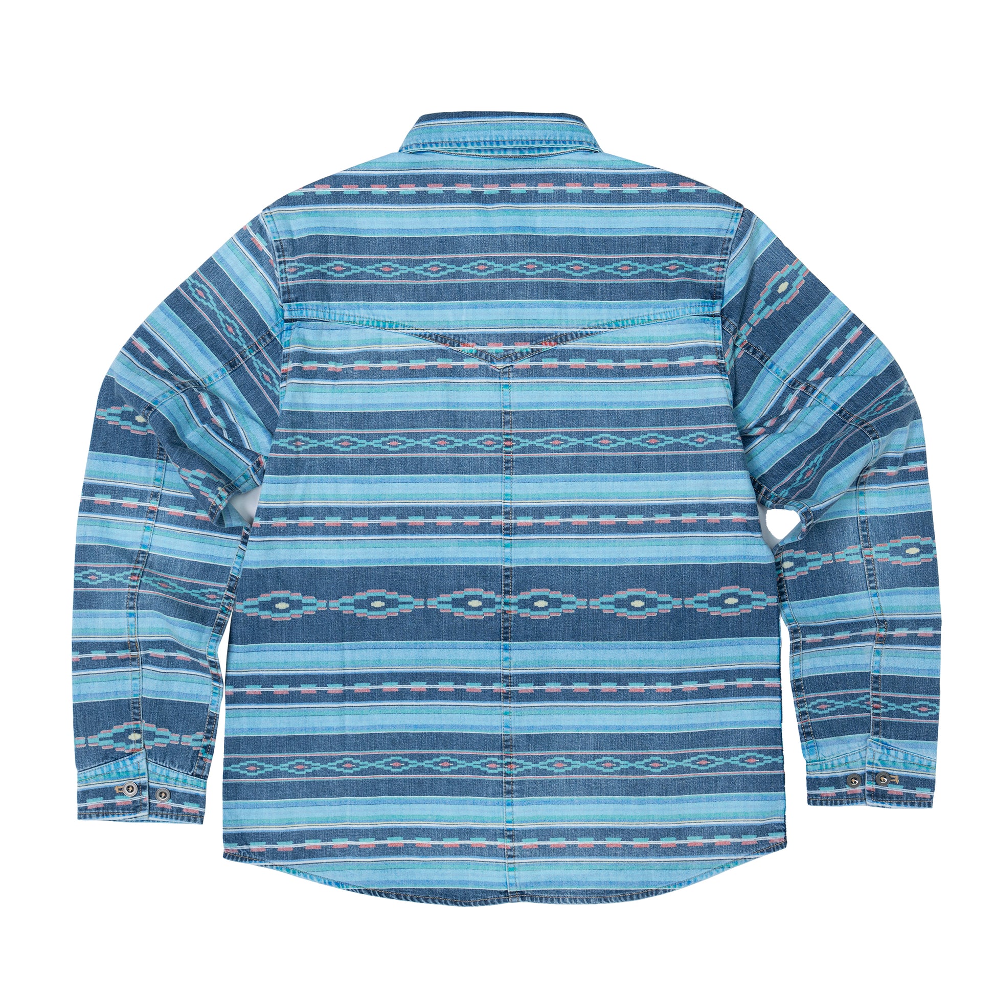 JiaQi Forever Cultural Discharge Print Denim Shirt Jacket
